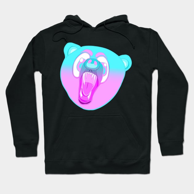 Pink and Blue Gradient Bear Hoodie by ggheat6